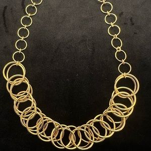 J.Crew Interlocking Circle Chain Gold Tone Necklace 18"